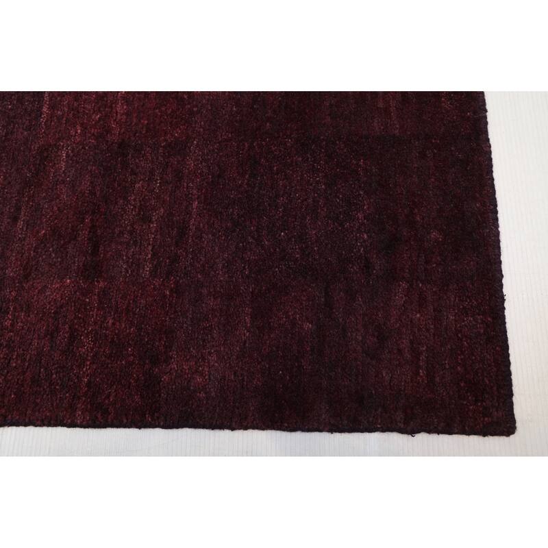 ECARPETGALLERY Hand-knotted Color Transition Dark Burgundy Wool Rug - 5'7 x 7'9