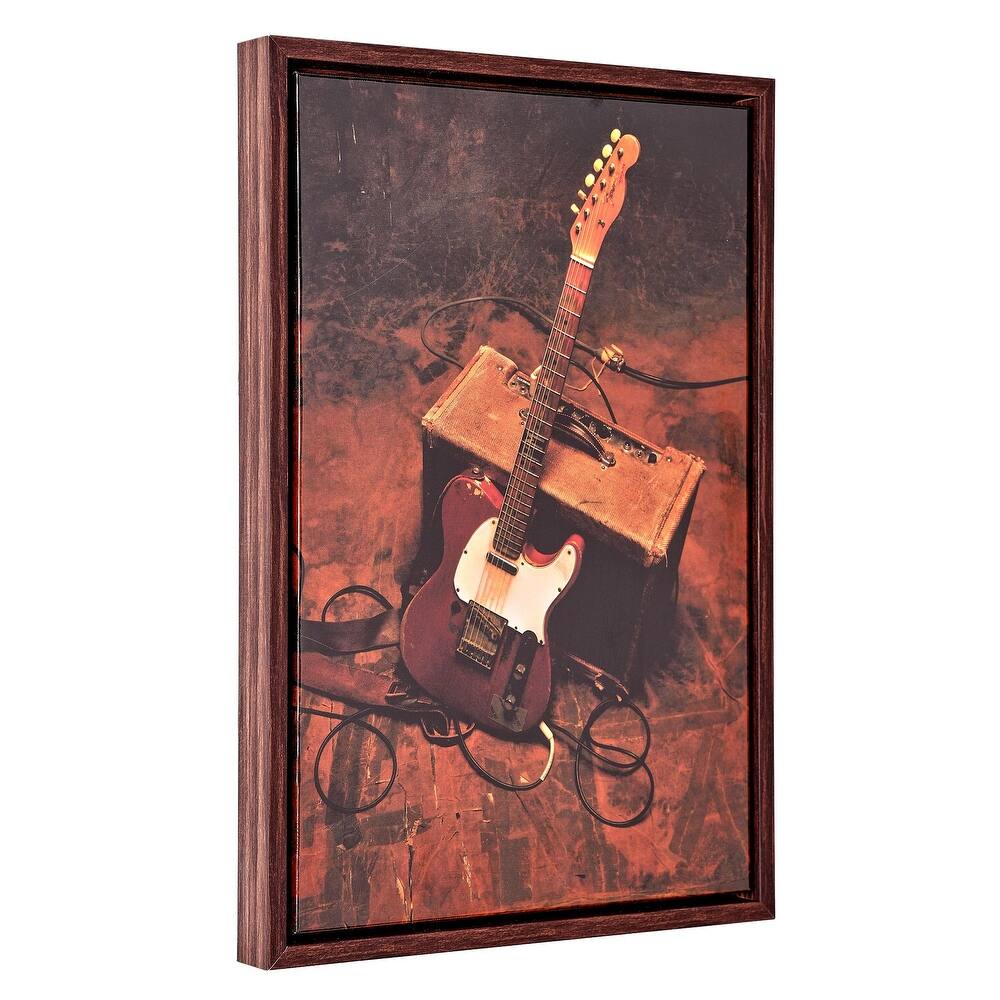 American Art Decor Grand Ole Opry Lacquer Guitar Canvas in an L Frame - 12" x 18"