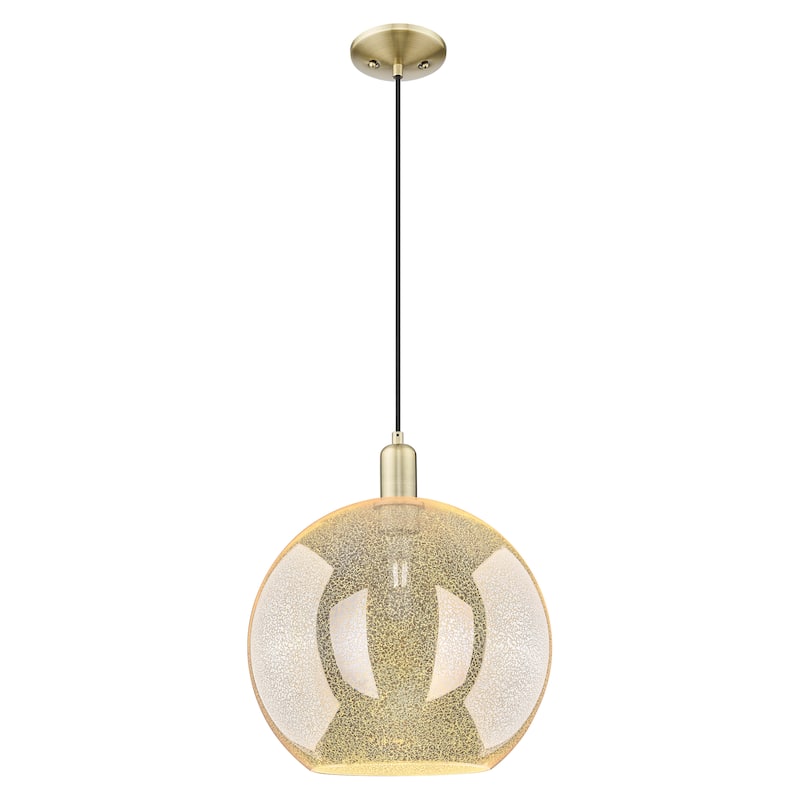 Innovations Lighting Endless Possibilities Arcadia - Athens - 1 Light 12" Cord Hung Mini Pendant - Mercury/Antique Brass