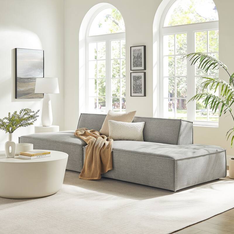 Restore 2-Piece Performance Fabric Upholstered Modular Loveseat - Pewter