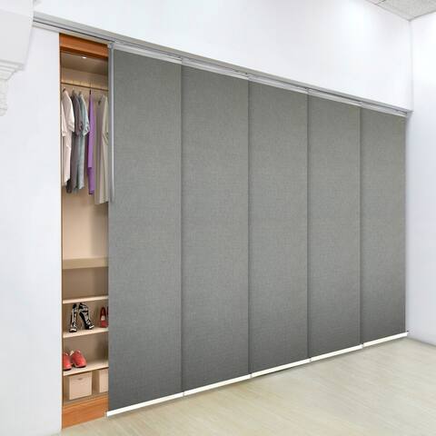 InStyleDesign Lucinda 5-Panel Single Rail Panel Track Extendable 58"-110"W x 94"H, Panel width 23.5" - 110"W x 94"H