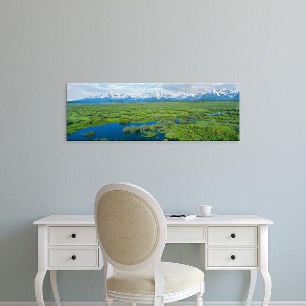 Easy Art Prints Panoramic Images's 'Beaver pond, Willow Flats, Grand Teton National Park, Teton, Wyoming' Canvas Art