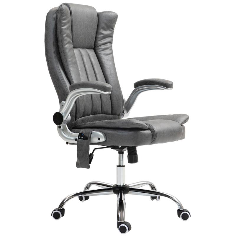 Computer Desk Chair with Flip-up Armrest, Heated Massage Office Chair Ergonomic Chair with Adjustable Height