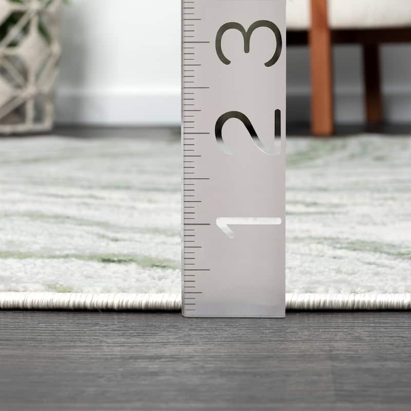Abani Atlas Collection ATL180A Abstract Grey Green Area Rug