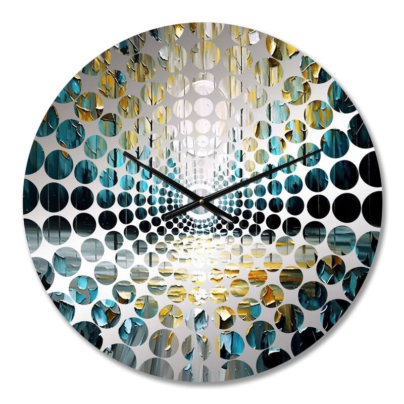 Designart "Abstract Nature Trees Painting II" Black Other Abstract Clocks Modern Wall Clocks For Living Room Décor