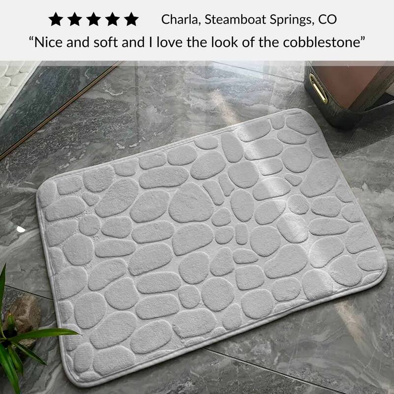 Memory Foam Bath Mat Pebble Design 32x20