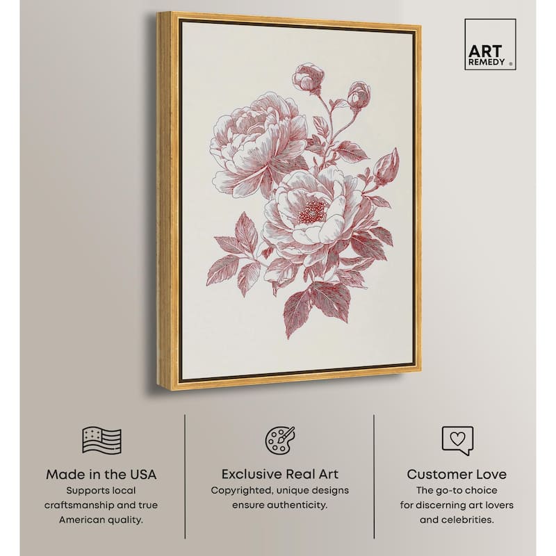 Breezy Red Pencil Blooms Canvas by Art Remedy