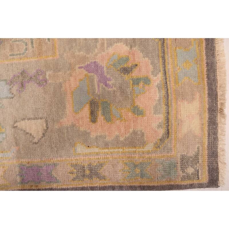 ECARPETGALLERY Hand-knotted Modern Oushak Dark Grey Wool Rug - 7'10 x 9'9