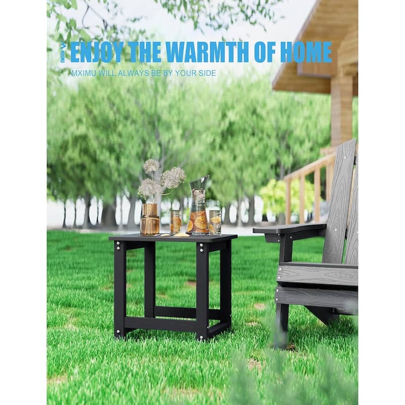 WINSOON Outside Adirondack Square Side Table, Weather Resistant Patio Tables Set Of 2