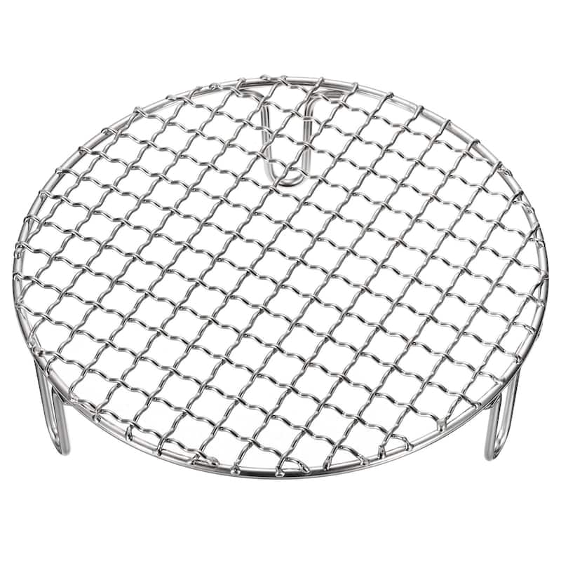 Round Cooking Rack 7.5" Stainless Steel Cross Wire Barbecue Grill W 50mm Legs - 7.5 Inch