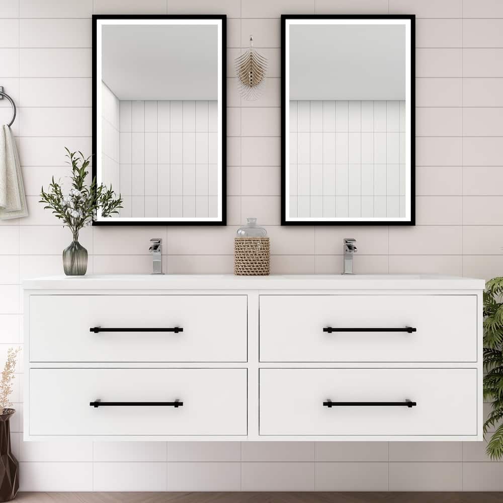 Victoria 60'' Floating Vanity with Double Reinforced Acrylic Sink - 59.5