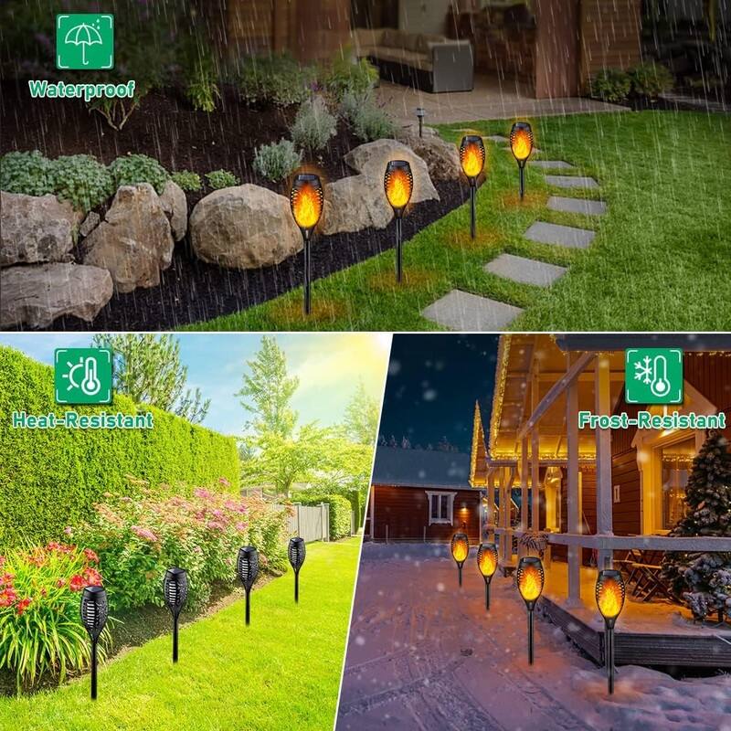 Solar Lights Outdoor, Solar Torch Light with Flickering Flame