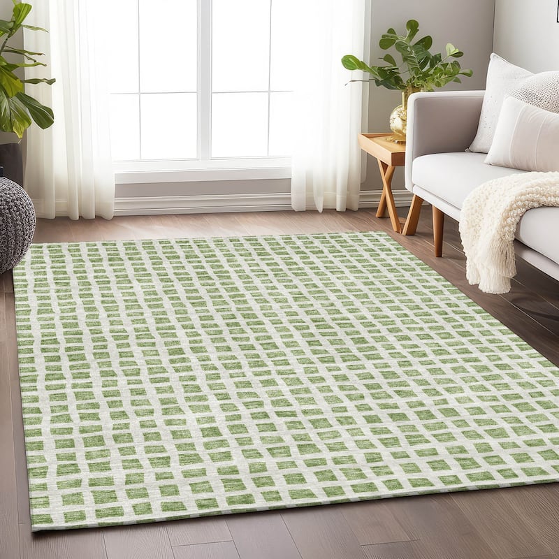 Premium Washable Super Soft Modern Contemporary Mayfield Rug - Aloe - 3' x 5' - Rectangle