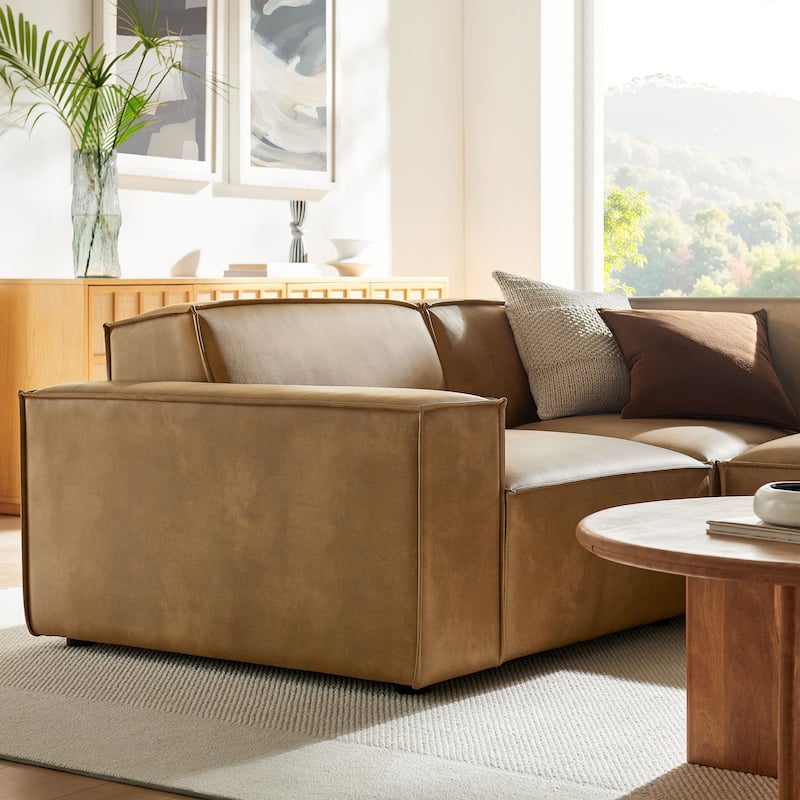 Restore 3-Piece Vegan Leather Modular L-Shaped Sectional Sofa