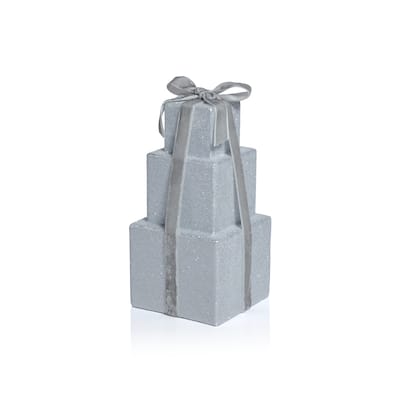 Stacked Presents Holiday Decorative Resin Figurine, 8.5" Tall