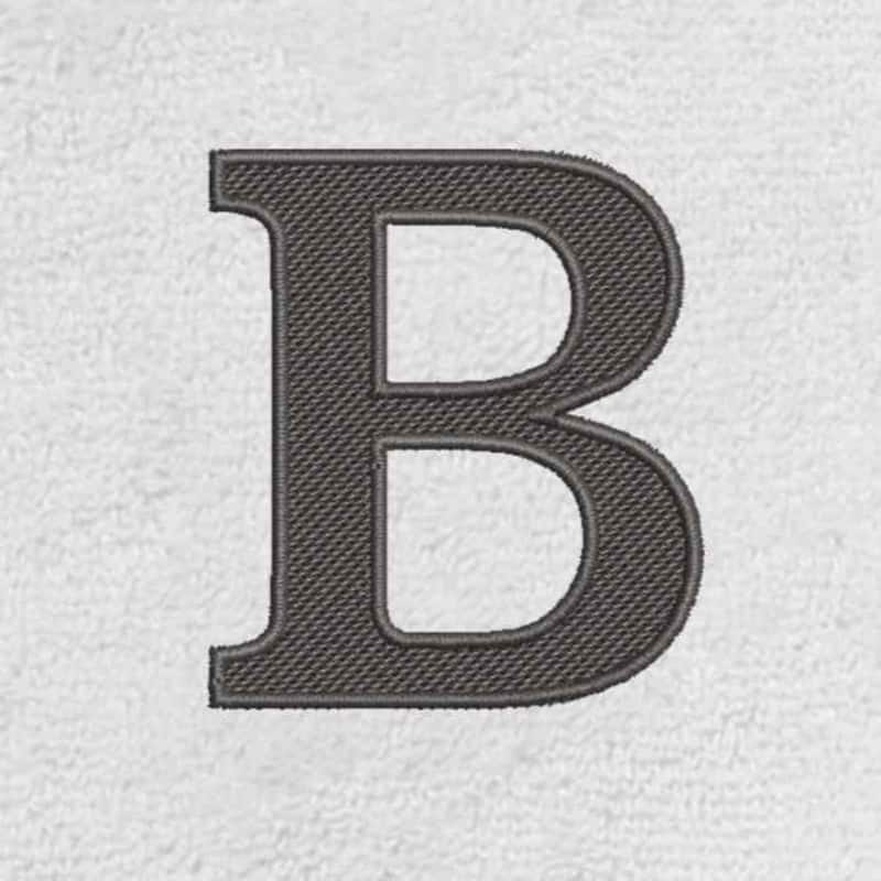 Avanti Linens Wht/Gry Block Monogram Hand Towel - Hand Towel