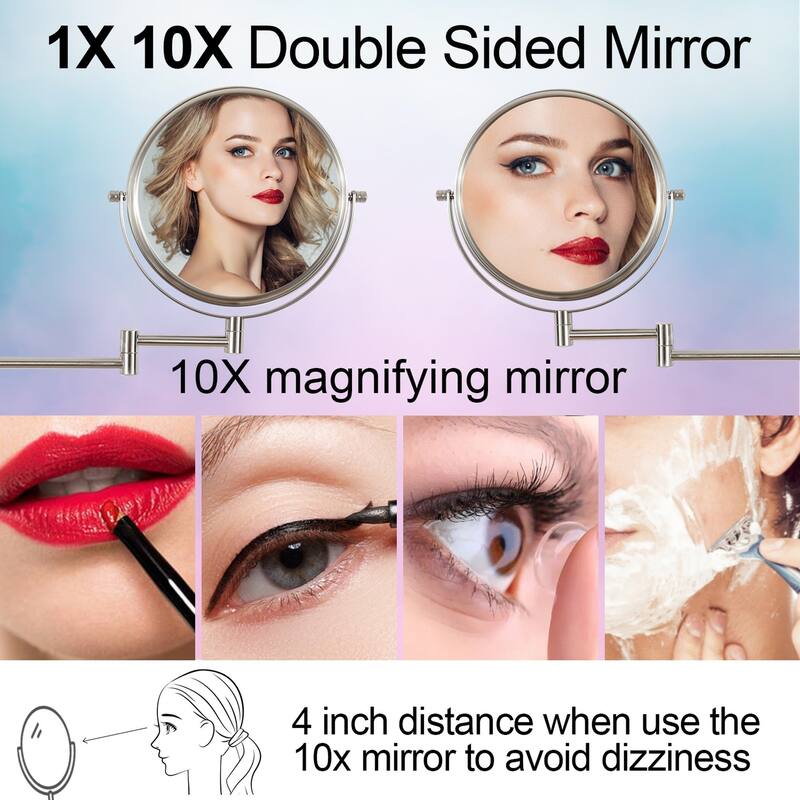 8 inch Double-Sided Anti-Fog Wall Mounted Bathroom Mirror