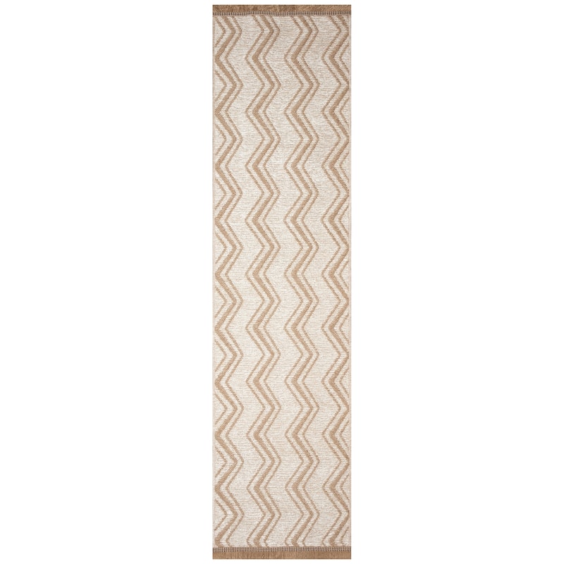 Liora Manne Mercer Zigzag Indoor Rug - 1'11" x 7'6" - Ivory