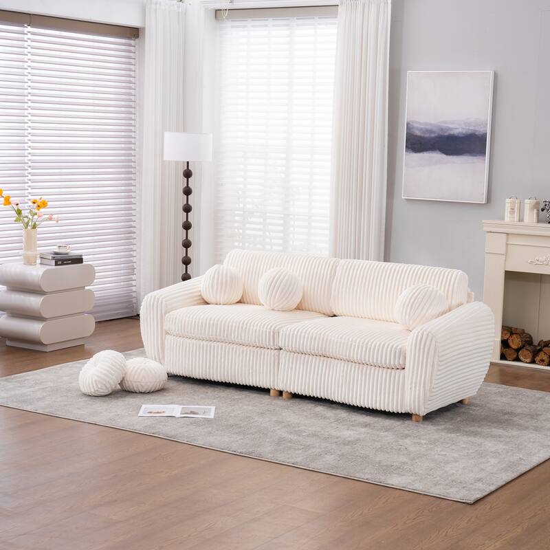 84in Corduroy Sectional Love Seat Couch