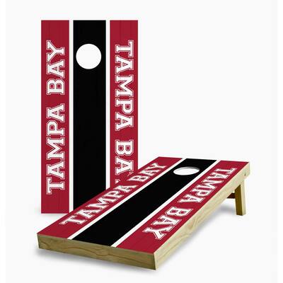 Tampa Bay Buccaneers Striped Cornhole Game (Choose Wraps or Boards)