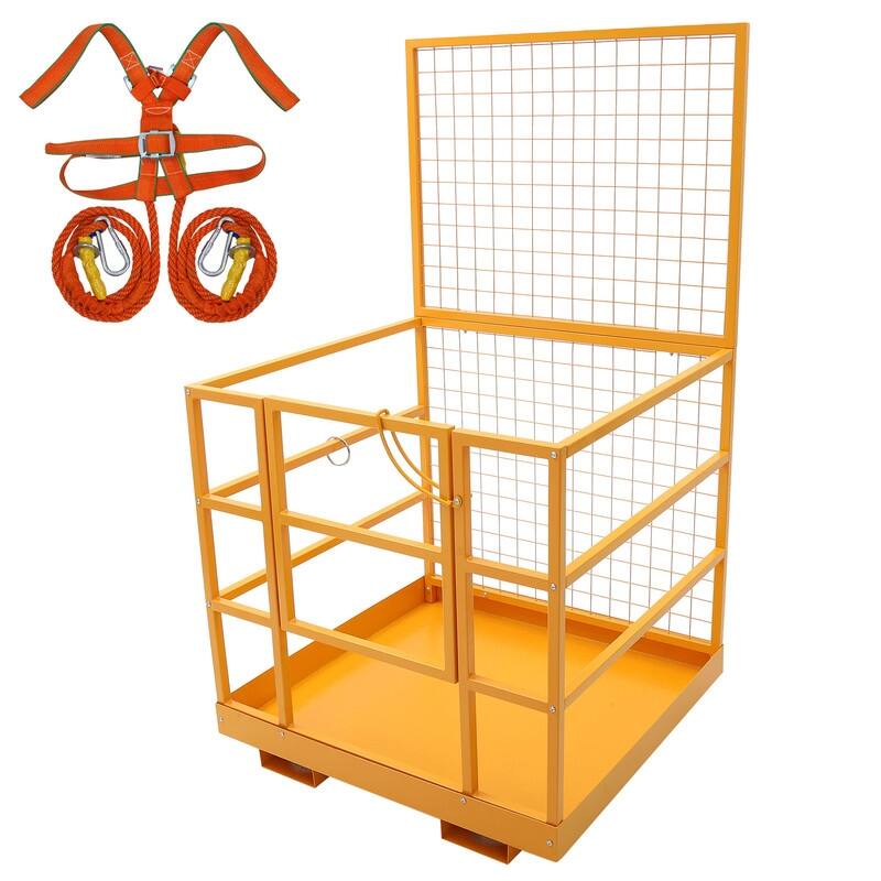 Heavy Duty Steel 43x45in Forklift Basket Man Platform with with Safety Harness & Lock