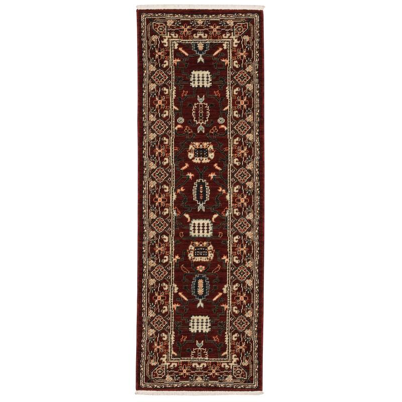 Style Haven Leander Classic Traditions Fringed Wool Blend Area Rug - 2'6" x 12' - Rectangle