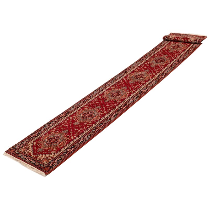 ECARPETGALLERY Hand-knotted Serapi Heritage Red Wool Rug - 2'5 x 19'5