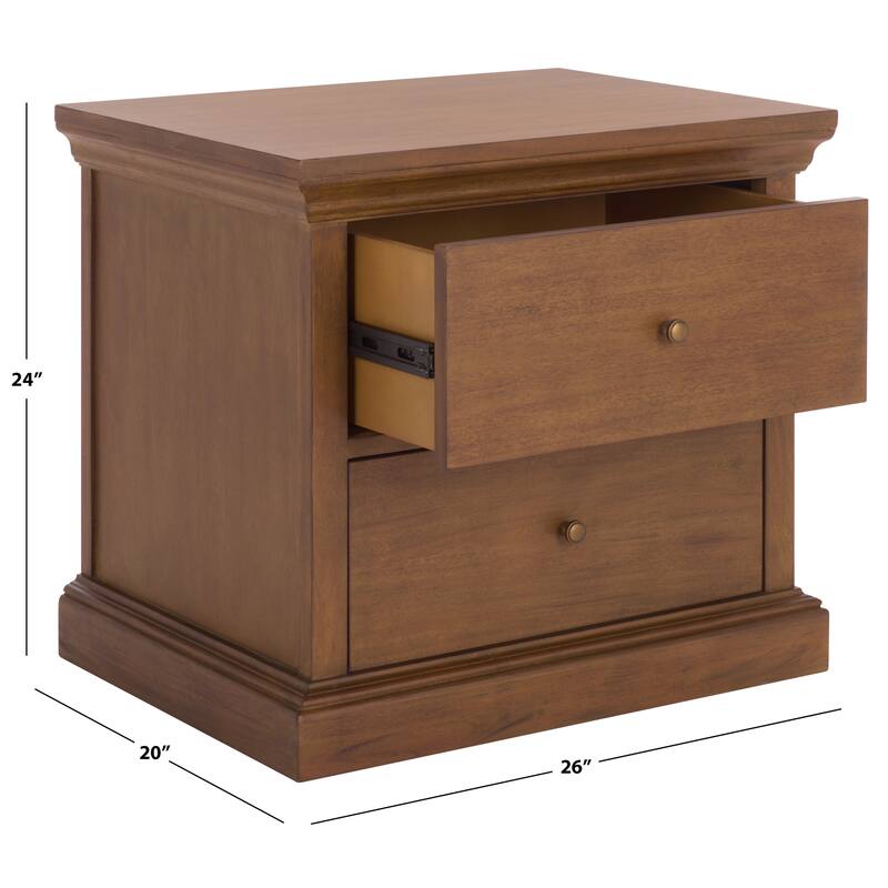 SAFAVIEH Couture Lizzy 2-Drawer Wood Nightstand