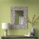 preview thumbnail 1 of 8, Allan Andrews Gray Rectangular Wall Mirror with Wood Block Mosaic Frame - 48"H x 36"W