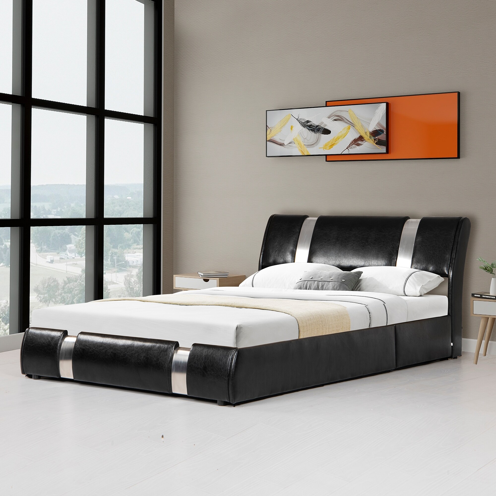 7x40 - 7 x 40 Contemporary Black Sloped Solid Wood Frame with UV - Bed Bath  & Beyond - 34942117