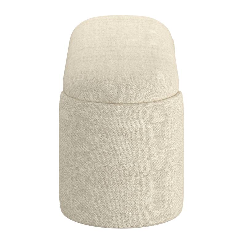 Modern Fabric Storage Ottoman - Beige