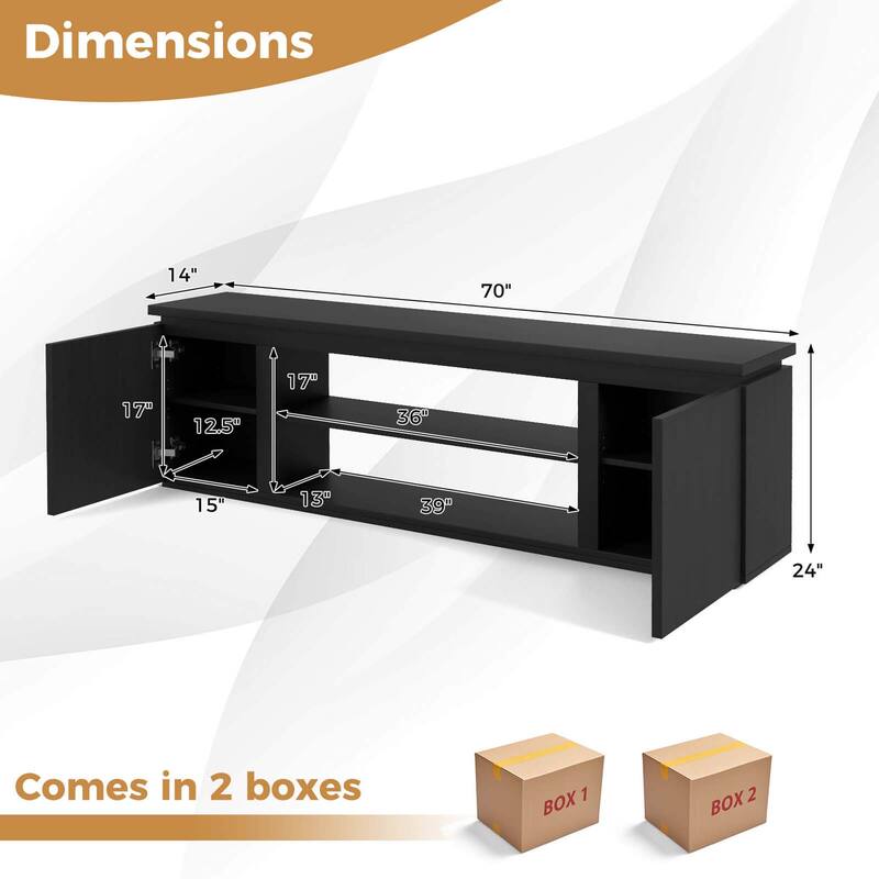 Costway Fireplace TV Stand for TVs up to 80" with Electric Fireplace 3 - See Details