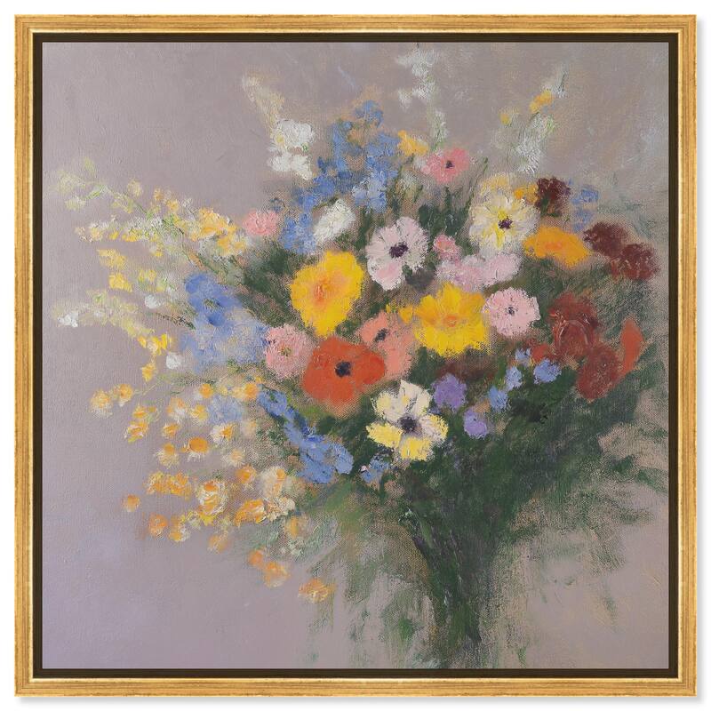Meadow Flowers Canvas by Art Remedy - 16" x 16" - Gold