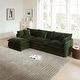 preview thumbnail 92 of 162, Cloud Chenille Upholstered Modular Sectional Sofa with DIY Combination Design Green 3-Seater Sofa+Ottomans