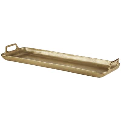 Posy Contemporary Gold Tray - 24" W x 8" D x 2.6" H