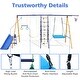 preview thumbnail 7 of 12, Roomfitters 7-in-1 Metal Swing Set, 500 lbs Capacity, Slide, 2 Swings, Climbing Net, Gym Ring & Basket, Multicolor