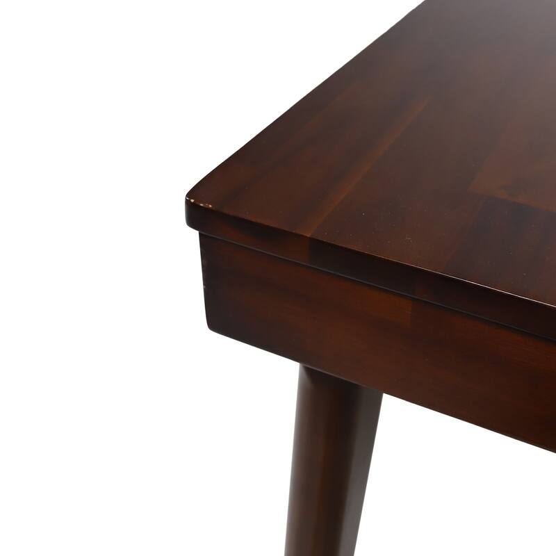 Roomfitters Contemporary Mahogany Wood Dining Table with Bold Lines and Rich Color, Natural Finish
