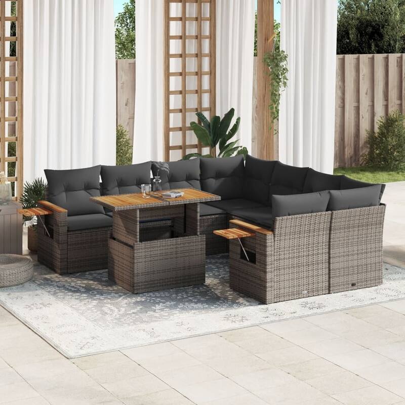vidaXL Garden Sofa Set Gray - 21.7 x 39.4 x 28.7