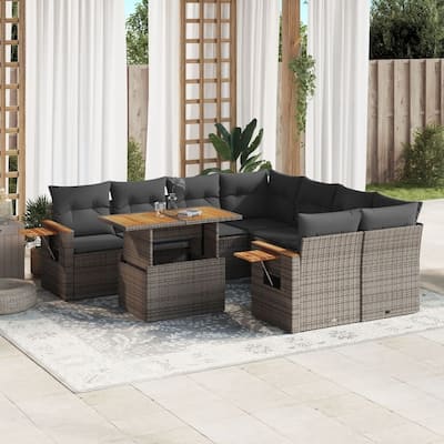 vidaXL Garden Sofa Set Gray - 21.7 x 39.4 x 28.7