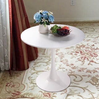 Modern Tulip Round Dining Table With MDF Table Top,White - Bed Bath ...