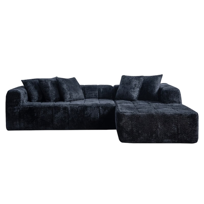 107.9" Modern L-Shape Cloud Sectional Sofa, No Assembly Required