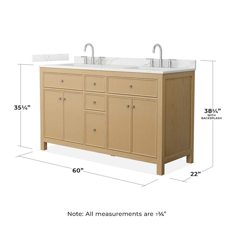 Wyndham Collection WCF9292-60D-QTZ-US3MXX Pendry 60" Free Standing