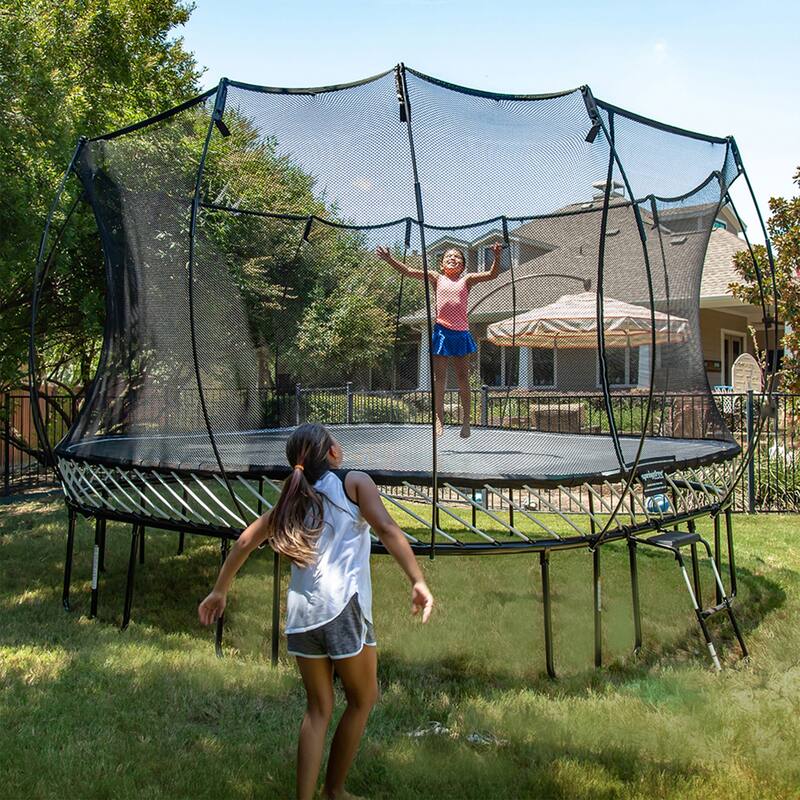Springfree Trampoline Kids Outdoor Large Square 11 Ft Trampoline with Enclosure