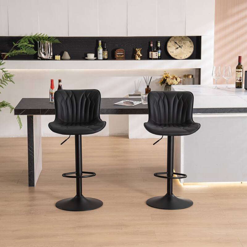 Counter Height Bar stools Modern Leather Adjustable Barstools