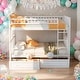 preview thumbnail 14 of 25, Convertible Full Over Full Bunk Bed With Drawers White