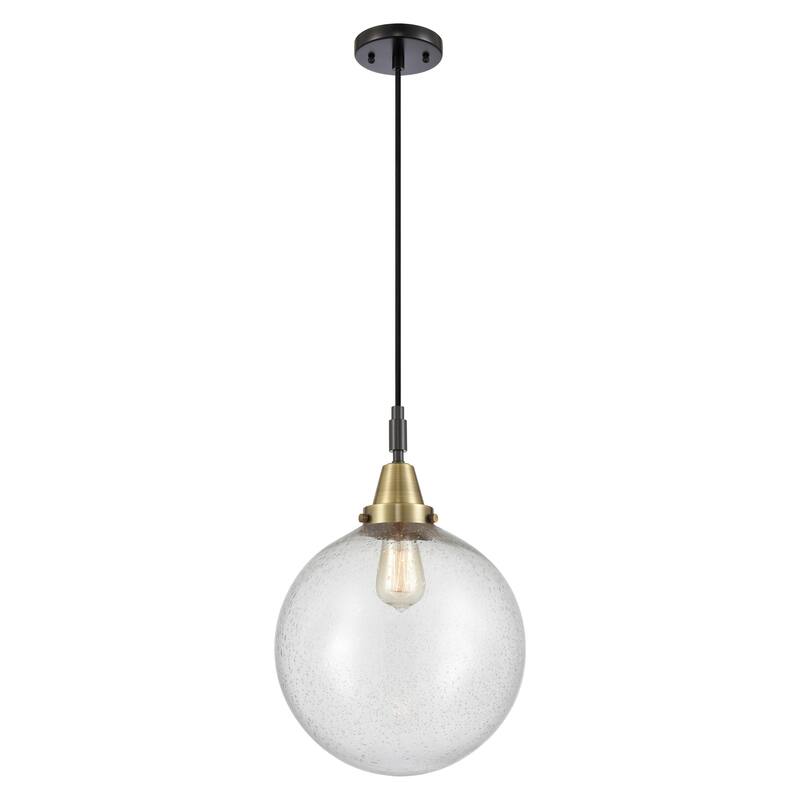 Innovations Lighting Downtown Urban - Caden Beacon - 1 Light 12" Cord Hung Mini Pendant - Black Antique Brass/Seedy Shade