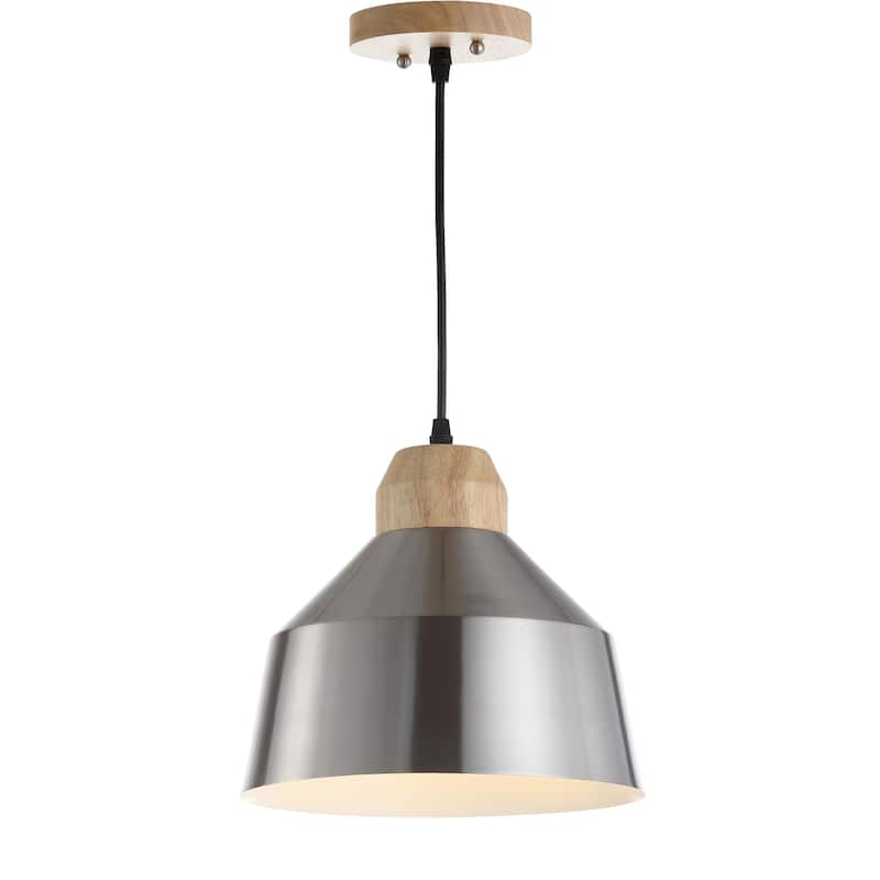 SAFAVIEH Lighting Snowflake Adjustable 1-Light Led Nickle Pendant - 10.25"x10.25"x11.3-83.3" - 10Wx10Dx83H