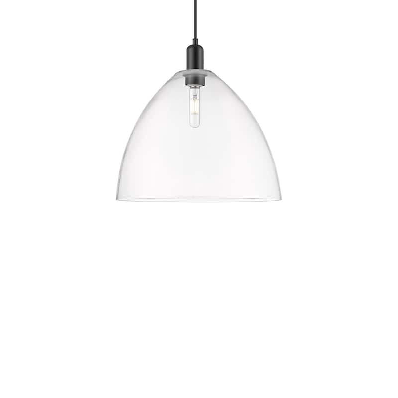 Innovations Lighting 716-1P-18-16 Bristol Pendant Bristol 16" Wide - Matte Black / Clear