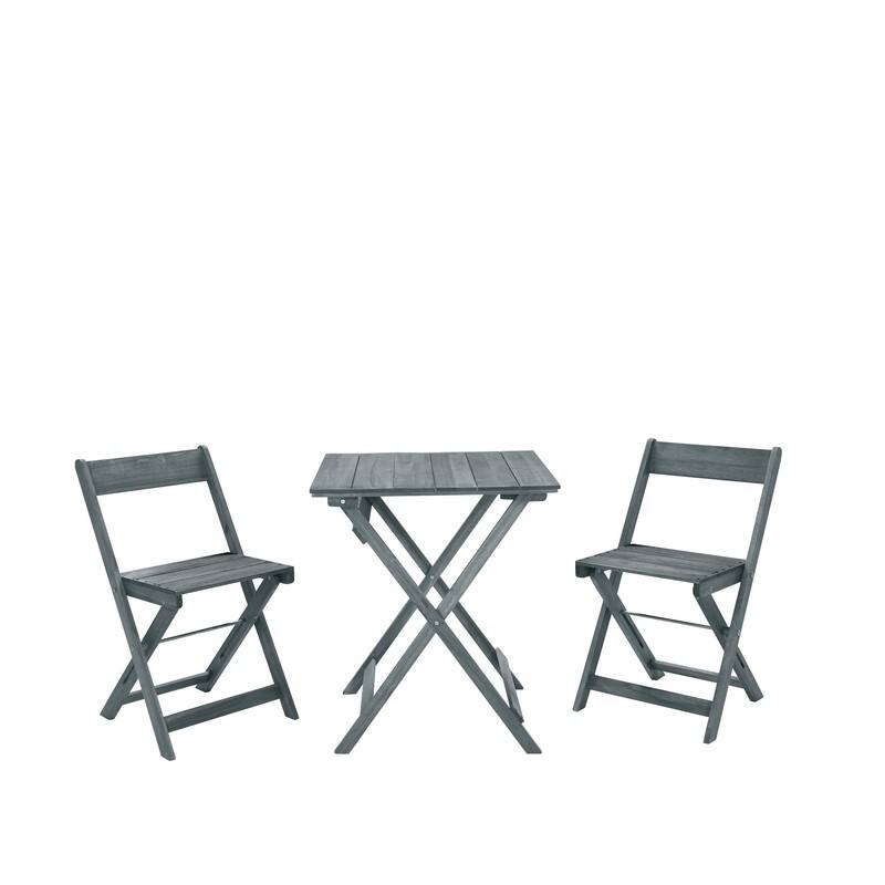 Seacrest Gray Three Piece Square Table Set