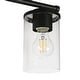 preview thumbnail 9 of 11, Modern Farmhouse 3-Light Black Bathroom Vanity Light Cylinder Glass Wall Sconce - W 21.6" x L 7.8" x H 6.7"